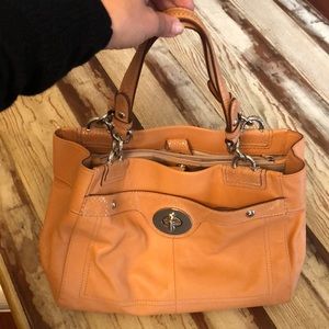COACH all leather handbag-Spring color!